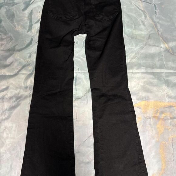 Gap Women's Black Denim Jeans size 6 Tall Long flare jeans 70s Flare Bellbottoms - Picture 5 of 8